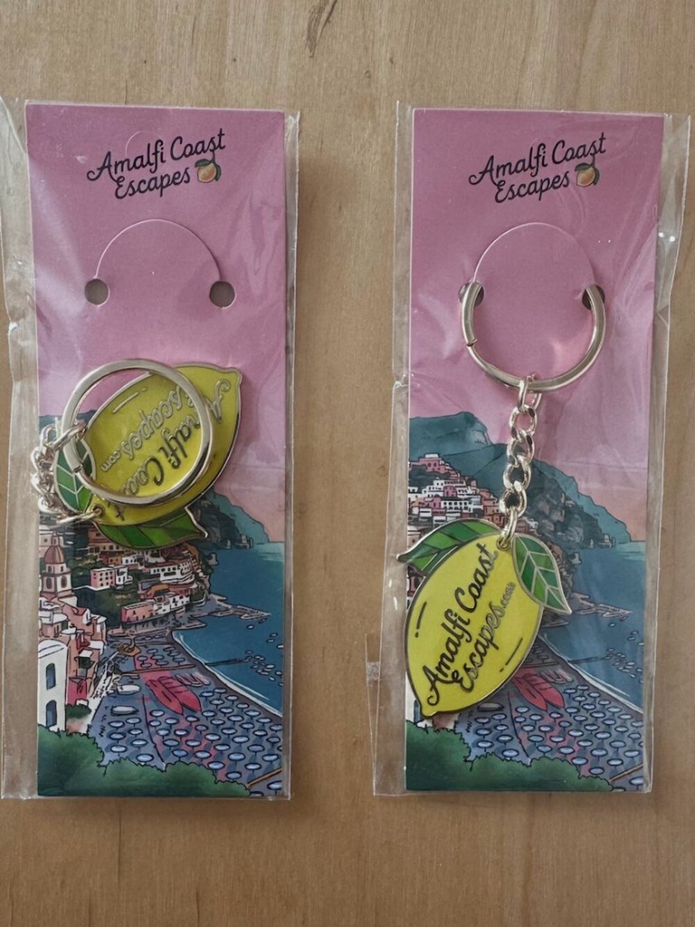2 Amalfi Coast Escapes Lemon Souvenir Keychains